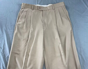 Linea Naturale Double Pleat Cuffed Dress Pants, Slacks. Beige, 36X28. EUC!